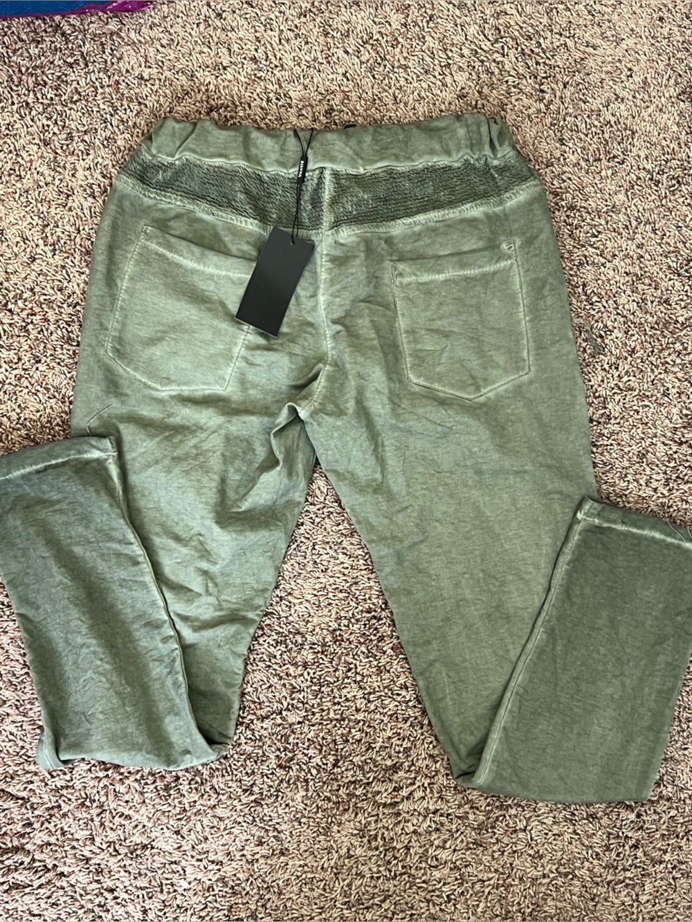 New Venti6 green mineral wash draw string moto joggers size L - Picture 6 of 8
